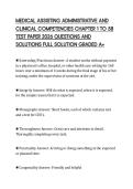 MEDICAL ASSISTING ADMINISTRATIVE AND&NewLine;CLINICAL COMPETENCIES CHAPTER 1 TO 58&NewLine;TEST PAPER 2026 QUESTIONS AND&NewLine;SOLUTIONS FULL SOLUTION GRADED A&plus;