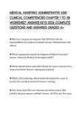 MEDICAL ASSISTING ADMINISTRATIVE AND&NewLine;CLINICAL COMPETENCIES CHAPTER 1 TO 58&NewLine;WORKSHEET ANSWER KEYS 2026 COMPLETE&NewLine;QUESTIONS AND ANSWERS GRADED A&plus;