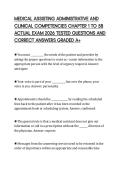 MEDICAL ASSISTING ADMINISTRATIVE AND&NewLine;CLINICAL COMPETENCIES CHAPTER 1 TO 58&NewLine;ACTUAL EXAM 2026 TESTED QUESTIONS AND&NewLine;CORRECT ANSWERS GRADED A&plus;&NewLine;