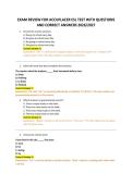 EXAM REVIEW FOR ACCUPLACER ESL TEST WITH QUESTIONS &NewLine;AND CORRECT ANSWERS 2026&sol;2027 