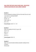 WALL STREET PREP EXCEL CRASH COURSE EXAM &ndash; 2026 EDITION COMPLETE QUESTIONS WITH 100&percnt; CORRECT ANSWERS