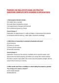 PEARSON VUE REAL ESTATE EXAM&colon; 205 PRACTICE QUESTIONS COMPLETE WITH ANSWERS & EXPLANATIONS