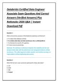 Databricks Certified Data Engineer &NewLine;Associate Exam Questions And Correct &NewLine;Answers &lpar;Verified Answers&rpar; Plus &NewLine;Rationales 2026 Q&A &vert; Instant &NewLine;Download Pdf 