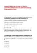 PEARSON VUE REAL ESTATE EXAM&colon; 278 PRACTICE QUESTIONS COMPLETE WITH 100&percnt; VERIFIED ANSWERS & DETAILED EXPLANATIONS