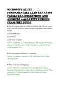 MICROSOFT AZURE&NewLine;FUNDAMENTALS EXAM REF AZ-900&NewLine;PASSED EXAM QUESTIONS AND&NewLine;ANSWERS 2026 LATEST VERSION&NewLine;EXAM PREP GUIDE