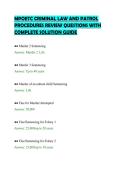 MPOETC CRIMINAL LAW AND PATROL&NewLine;PROCEDURES REVIEW QUESTIONS WITH&NewLine;COMPLETE SOLUTION GUIDE