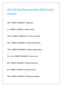 LVN SOS Final Exam Questions With Correct Answers