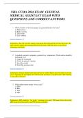 NHA CCMA 2026 EXAM  CLINICAL &NewLine;MEDICAL ASSISTANT EXAM WITH &NewLine;QUESTIONS AND CORRECT ANSWERS 