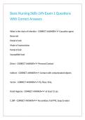 Basic Nursing Skills LVN Exam 1 Questions With Correct Answers