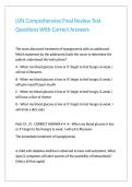 LVN Comprehensive Final Review Test Questions With Correct Answers 