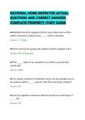 NATIONAL HOME INSPECTOR ACTUAL&NewLine;QUESTIONS AND CORRECT ANSWERS&NewLine;COMPLETE PROPERTY STUDY GUIDE&NewLine;