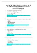 ORTHOTIC WRITTEN SIMULATION WITH &NewLine;PRACTICE QUESTIONS AND CORRECT &NewLine;ANSWERS 2026&sol;2027