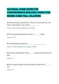 NATIONAL HOME INSPECTOR&NewLine;COMPREHENSIVE BUILDING INSPECTION&NewLine;REVIEW SHEET FULL SOLUTIONS