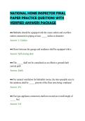 NATIONAL HOME INSPECTOR FINAL&NewLine;PAPER PRACTICE QUESTIONS WITH&NewLine;VERIFIED ANSWERS PACKAGE&NewLine;