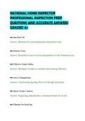NATIONAL HOME INSPECTOR&NewLine;PROFESSIONAL INSPECTION PREP&NewLine;QUESTIONS AND ACCURATE ANSWERS&NewLine;GRADED A&plus;