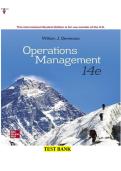 TEST BANK & SOLUTIONS MANUAL for Operations Management&comma; 14th Edition by William J&period; Stevenson &vert; Complete Chapters &vert; Verified Questions&comma; Answers & Detailed Solutions&NewLine;&NewLine;