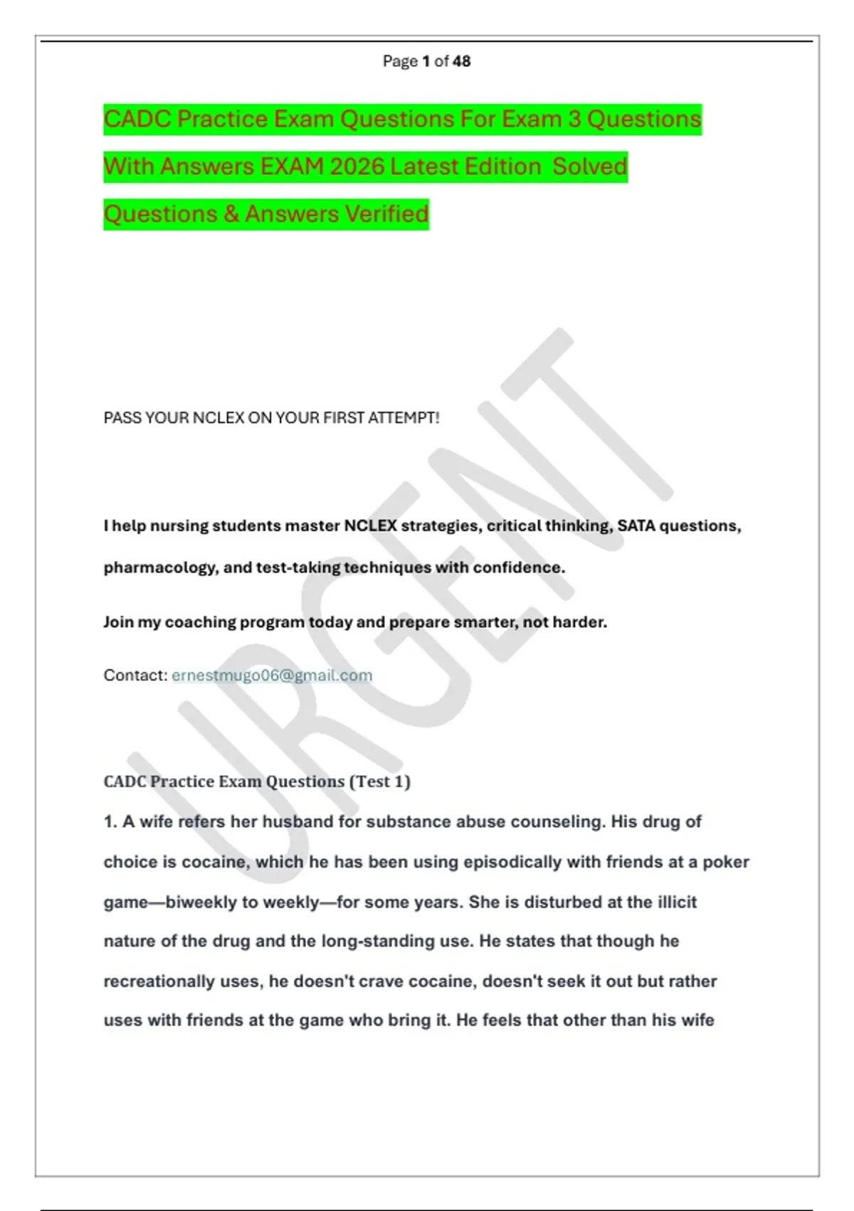 CADC Practice Exam Questions For Exam 3 Questions With Answers EXAM ...