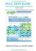 Test bank for Ethics and Law in Dental Hygiene 4th Edition&NewLine;by Kristin Minihan-Anderson RDH MSDH &lpar;Author&rpar; all pages fully covered with test questions and answers guide A&plus;