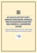 AP CALCULUS AB STUDY GUIDE &vert; COMPLETE EXAM REVIEW&comma; FORMULAS&comma; PRACTICE QUESTIONS & EXAM PREP 2026