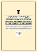 AP CALCULUS BC STUDY GUIDE &vert; COMPLETE REVIEW NOTES&comma; FORMULAS&comma; PRACTICE QUESTIONS & EXAM PREP 2026