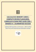 CALCULUS BC MEMORY CARDS - BOWLES &vert; COMPLETE FLASHCARDS&comma; FORMULAS&comma; HIGH-YIELD REVIEW & EXAM PREP 2026