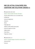 NUR 330 ACTUAL EXAM PAPER 2026&NewLine;QUESTIONS AND SOLUTIONS GRADED A&plus;