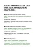 NUR 330 COMPREHENSIVE EXAM STUDY&NewLine;GUIDE TEST PAPER QUESTIONS AND&NewLine;SOLUTIONS 2026&NewLine;