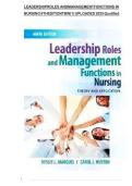 Leadership Roles and Management Functions in Nursing 9th Edition &ndash; Exam Questions&comma; Study Guide & Practice Tests with Verified Answers 2026