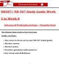 NR507&sol; NR 507 Study Guide Week  5 to Week 8 Advanced Pathophysiology - Chaṃberlain