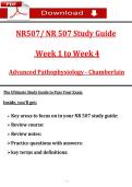NR 507 Study Guide  Week 1 to Week 4  Advanced Pathophysiology - Chaṃberlain
