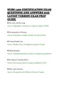 NURS 1400 CERTIFICATION EXAM&NewLine;QUESTIONS AND ANSWERS 2026&NewLine;LATEST VERSION EXAM PREP&NewLine;GUIDE&NewLine;