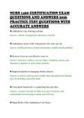 NURS 1400 CERTIFICATION EXAM&NewLine;QUESTIONS AND ANSWERS 2026&NewLine;PRACTICE TEST QUESTIONS WITH&NewLine;ACCURATE ANSWERS&NewLine;