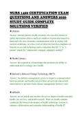 NURS 1400 CERTIFICATION EXAM&NewLine;QUESTIONS AND ANSWERS 2026&NewLine;STUDY GUIDE COMPLETE&NewLine;SOLUTIONS VERIFIED
