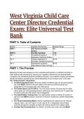 2026&sol;2027 West Virginia Child Care Director Credential Exam&colon; 40&plus; Question S-Tier Test Bank