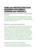 NURS 1400 CERTIFICATION EXAM&NewLine;QUESTIONS AND CORRECT&NewLine;ANSWERS 2026 VERIFIED A&plus;&NewLine;