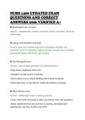 NURS 1400 UPDATED EXAM&NewLine;QUESTIONS AND CORRECT&NewLine;ANSWERS 2026 VERIFIED A&plus;
