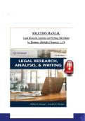 Solution Manual for Legal Research&comma; Analysis&comma; and Writing 5th Edition &ndash; Comprehensive Solutions Guide&comma; Case Briefs & Exam Preparation 2026