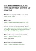 AVID MEDIA COMPOSER 101 ACTUAL&NewLine;PAPER 2026 COMPLETE QUESTIONS AND&NewLine;SOLUTIONS&NewLine;