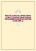 ARMY OCS TRAINING MANAGEMENT TEST EXAM 2026 STUDY QUESTIONS WITH VERIFIED SOLUTIONS ASSURED PASS RATED A&plus;