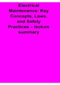 Electrical Maintenance Key Concepts Laws and Safety Practices Lecture Summary 2025&sol; 2026 Comprehensive Technical Study Guide