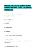 NURSING MISC ACTUAL QUESTIONS AND&NewLine;CORRECT ANSWERS COMPLETE NURSING&NewLine;STUDY GUIDE