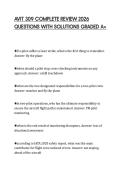 AVIT 309 COMPLETE REVIEW 2026&NewLine;QUESTIONS WITH SOLUTIONS GRADED A&plus;