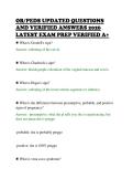 OB&sol;PEDS UPDATED QUESTIONS&NewLine;AND VERIFIED ANSWERS 2026&NewLine;LATEST EXAM PREP VERIFIED A&plus;&NewLine;
