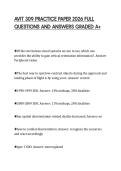 AVIT 309 PRACTICE PAPER 2026 FULL&NewLine;QUESTIONS AND ANSWERS GRADED A&plus;