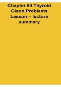 Chapter 54 Thyroid Gland Problems Lesson Lecture Summary 2025&sol; 2026 Comprehensive Endocrine Study Guide