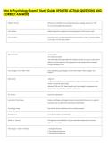 Intro to Psychology Exam 1 Study Guide UPDATED ACTUAL QUESTIONS AND &NewLine;CORRECT ANSWERS