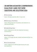OB MIDTERM MCMASTER COMPREHENSIVE&NewLine;EXAM STUDY GUIDE TEST PAPER&NewLine;QUESTIONS AND SOLUTIONS 2026&NewLine;