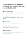 OB MIDTERM MCMASTER EXAMINATION&NewLine;TEST SCRIPT 2026 COMPLETE QUESTIONS&NewLine;AND CORRECT ANSWERS&NewLine;