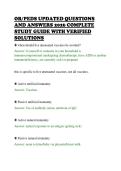 OB&sol;PEDS UPDATED QUESTIONS&NewLine;AND ANSWERS 2026 COMPLETE&NewLine;STUDY GUIDE WITH VERIFIED&NewLine;SOLUTIONS