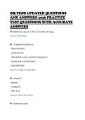 OB&sol;PEDS UPDATED QUESTIONS&NewLine;AND ANSWERS 2026 PRACTICE&NewLine;TEST QUESTIONS WITH ACCURATE&NewLine;ANSWERS&NewLine;